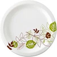 Dixie® SXP10PATH, Pathways Paper Plates, 10-1/8" Dia., Green/Burg/Wht, 500/Carton