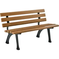 4' Park Bench w/ Backrest, Tan