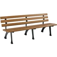 Park Bench With Backrest, 6'L, Tan