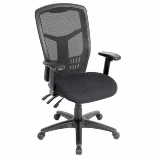 Mesh Office Chair with High Back & Adjustable Arms, Fabric, Black