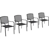 Outdoor Café Steel Mesh Stacking Armchair - 4 Pack