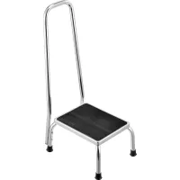Medical Step Stool With Handrail, Non-Skid Rubber Footstool Platform