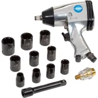 Air Impact Wrench Kit, 1/2" Drive Size, 260 Max Torque