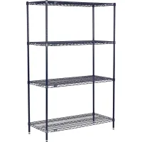 Nexel® 4 Shelf, Nexelon® Blue Wire Shelving Unit, Starter, 30"W x 24"D x 74"H