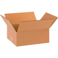 Flat Cardboard Corrugated Boxes, 10"L x 8"W x 4"H, Kraft - Pkg Qty 25