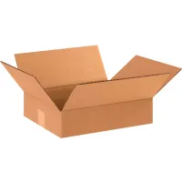 Flat Cardboard Corrugated Boxes, 12"L x 10"W x 3"H, Kraft - Pkg Qty 25