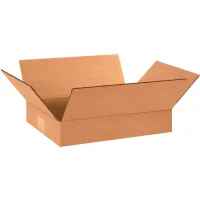 Flat Cardboard Corrugated Boxes, 12"L x 9"W x 2"H, Kraft - Pkg Qty 25