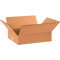 Flat Cardboard Corrugated Boxes, 12"L x 9"W x 3"H, Kraft - Pkg Qty 25