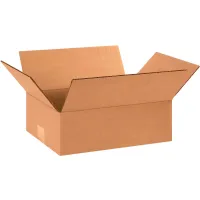 Flat Cardboard Corrugated Boxes, 12"L x 9"W x 4"H, Kraft - Pkg Qty 25