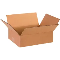 Flat Cardboard Corrugated Boxes, 13"L x 10"W x 4"H, Kraft - Pkg Qty 25