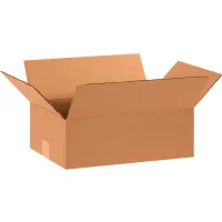Flat Cardboard Corrugated Boxes, 15"L x 10"W x 5"H, Kraft - Pkg Qty 25