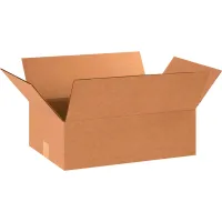 Flat Cardboard Corrugated Boxes, 18"L x 12"W x 6"H, Kraft - Pkg Qty 25