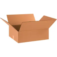 Flat Cardboard Corrugated Boxes, 18"L x 14"W x 6"H, Kraft - Pkg Qty 25