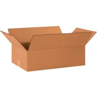 Flat Cardboard Corrugated Boxes, 20"L x 12"W x 6"H, Kraft - Pkg Qty 25