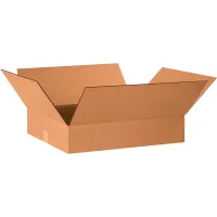 Flat Cardboard Corrugated Boxes, 20"L x 16"W x 4"H, Kraft - Pkg Qty 25