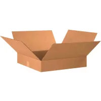 Flat Cardboard Corrugated Boxes, 20"L x 20"W x 4"H, Kraft - Pkg Qty 10