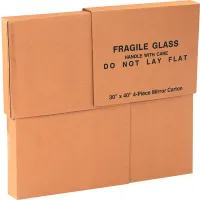 Mirrors Boxes, 30"L x 3-1/2"W x 40"H, Kraft - Pkg Qty 4