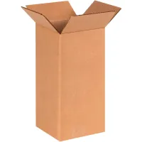 Tall Cardboard Corrugated Boxes, 6"L x 6"W x 12"H, Kraft - Pkg Qty 25