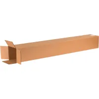 Tall Cardboard Corrugated Boxes, 6"L x 6"W x 48"H, Kraft - Pkg Qty 25