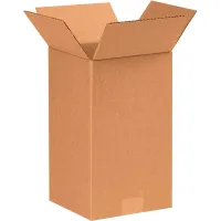 Tall Cardboard Corrugated Boxes, 7"L x 7"W x 12"H, Kraft - Pkg Qty 25