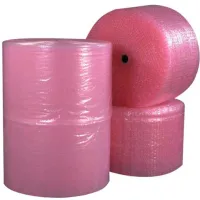 Perforated Anti Static Bubble Roll, 12"W x 250'L x 1/2" Bubble, Pink, 4/Pk