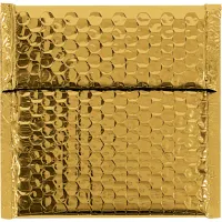 Glamour Bubble Mailers, 7"W x 6-3/4"L, Gold, 72/Pack