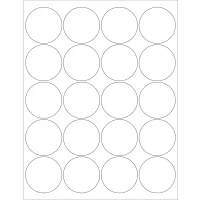Tape Logic® 2" Dia. Circle Laser Labels, White, 20 Labels/Sheet