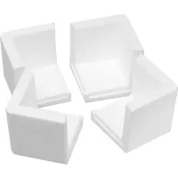 Foam Corners, 3"L x 3"W x 3"H, White, 1000/Pack