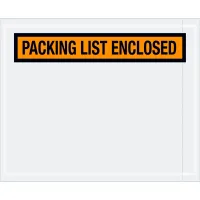 Tape Logic Panel Face Envelopes, "Packing List Enclosed" Print, 4-1/2"L x 5-1/2"W, Orange, 1000/Pack