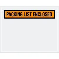Tape Logic Panel Face Envelopes, "Packing List Enclosed" Print, 7"L x 5-1/2"W, Orange, 1000/Pack