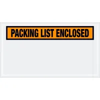 Tape Logic Panel Face Envelopes, "Packing List Enclosed" Print, 5-1/2"L x 10"W, Orange, 1000/Pack