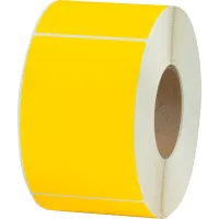 Global Industrial Colored Thermal Transfer Labels, 4"W x 6"L, 3" Core, Yellow, 4/Pack