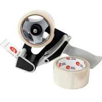 Tape Logic® 600 Hot Melt Tape & Dispenser Combo, 2" x 55 Yds., 1.6 Mil, Clear