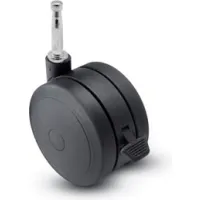 Shepherd® Grip Neck Stem Soft Tread Caster with Brake - 50mm Dia. 5/16 x 1-1/2 Stem Black