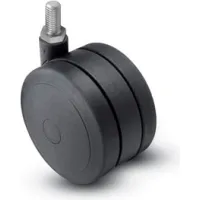 Shepherd® Threaded Stem Soft Tread Caster - 50mm Dia. 3/8-16 x 1 Stem Black