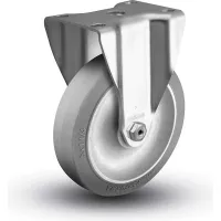 Colson® 2 Series Rigid Plate Caster 2.05208.441 - Rubber on Polyolefin 5" Dia. 325 Lb.