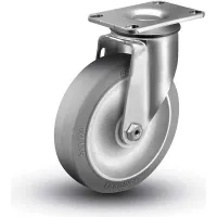 Colson® 2 Series Swivel Plate Caster 2.05256.441 - Rubber on Polyolefin 5" Dia. 325 Lb. Cap.
