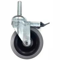 Darnell-Rose 90 Series Swivel Threaded Stem Caster 900616 Thermal Rubber 5" Dia. 250 Lb. Cap.