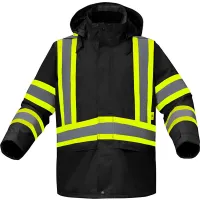 GSS FR Waterproof Flame Resistant Winter Quilted Jacket, Class 1, Black, XL