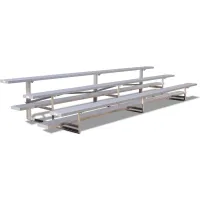 Standard Series 2 Row Aluminum Bleacher, 7-1/2' Long, Single Footboard