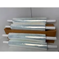 Stretch Wrap with Extended Core Handle, Cast, 120 Gauge, 20"W x 800'L, Clear - Pkg Qty 4