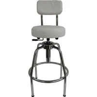 Interion® Lab Stool with Backrest, Antimicrobial Vinyl, White