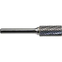 Cylindrical No Endcut Bur, Double Cut, 2-3/4"L x 1/4" Shank Dia., 1/2" Cut Dia