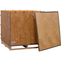 4 Panel Hinged Shipping Crate w/Lid & Pallet, 39-1/2"L x 39-1/2"W x 34-1/2"H