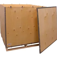 6 Panel Shipping Crate w/ Lid & Pallet, 47-1/4"L x 47-1/4"W x 42-1/2"H