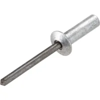 Pop Blind Rivet - 3/16 x 6-2 - Button Head - Closed End - Up to 1/8" Grip - Aluminum/Steel - 500 Pk