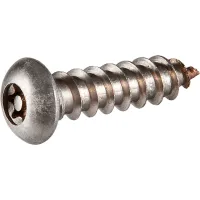 #6AB x 1/2" Security Sheet Metal Screw - Button Torx Head - 18-8 Stainless Steel - Pkg of 100