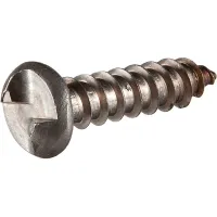 #6A x 1" One-Way Security Sheet Metal Screw - Round Head - 18-8 Stainless Steel - Pkg of 100