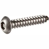 #10AB x 1" Security Sheet Metal Screw - Button Socket Head - 18-8 Stainless Steel - Pkg of 100