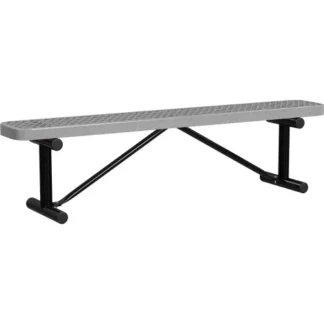 Leisure Craft 6' Standard Bench without Back, Expanded Metal, Portable, Granite